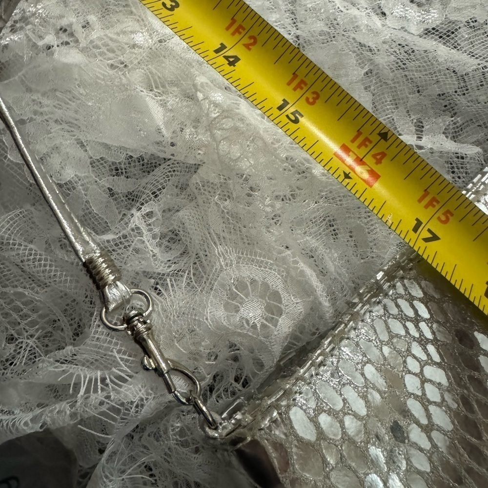 VTG Metallic Silver Patchwork Purse Shoulder Bag EUC USA 90’s 80’s Oversized - Picture 15 of 15